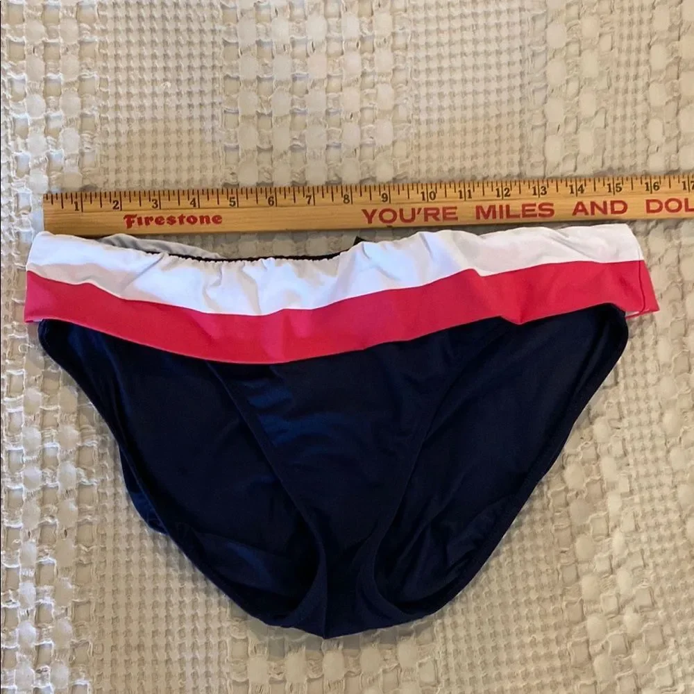 Ralph Lauren Bikini Swimsuit Womens 12 Halter Striped Pink Blue Beach Pool‎